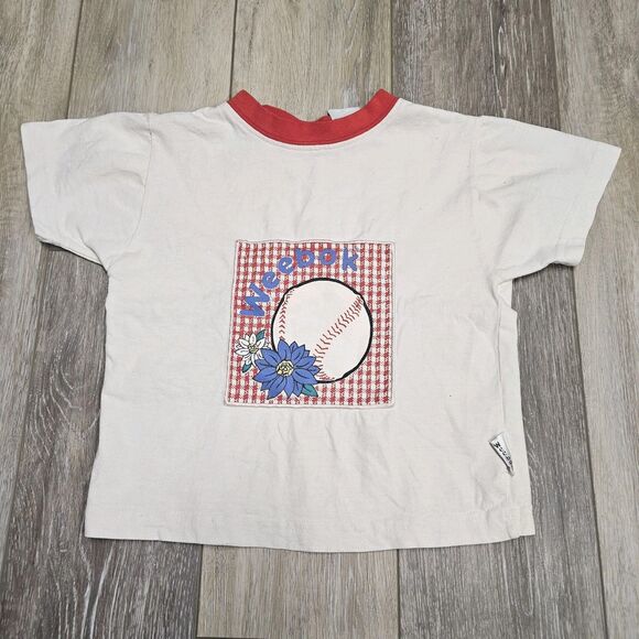 Weebok Reebok Vintage Baseball Gingham Graphic Tee Shirt Toddler Girls 3T Red - Picture 1 of 8